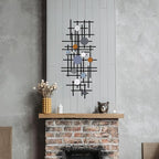 ruelen Set of 2 Minimalist Geometric Wall Decor - Modern Metal Wall Art for Living Room, Bedroom & Office – Abstract 3D Design in Dark Colorful Style