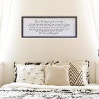 Surfapans This Is The Beginning Of A New Day Wall Decor 32"x12" Modren Large Farmhouse Living Room Inspirational Wood Framed Art Sign Office Home Inspiring Positive Quote Family Decoration (Black)