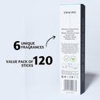 Folkulture Incense Sticks (120 Sticks) | Set of 6 Premium Incense For Focus on Work, Aromatherapy, Gifts | No Charcoal,Organic, Non Toxic, 45 Mins, Long Burning Oud, Jasmine, Peppermint Insence-Sticks