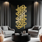 Cadeali Abstract Geometric Metal Wall Art, Modern Circles Metal Decor, Minimalist Line Art, Long Narrow Sign, Luxury Modern Artwork for Living Room, Farmhouse, Office (Black, 41"x19")