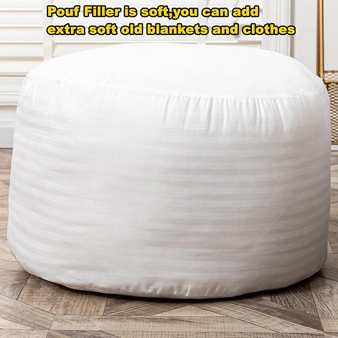 Asuprui Pouf Ottoman Filling Footstool Filler Polyfill Stuffing Stuffing Ottoman Filler Pouf Insert Bean Bag Filler 20x20x12 Inches Round Floor Bean Bag Chair Filling