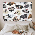 VUMIVI Dog-Head Tapestry Cartoon Pet Illustrations Cute Funny Animals Colorful Graffiti Tapestry Wall Hanging for Living Room Bedroom Dorm Classroom Aesthetic Decor W60xL40in