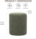 Get Set Style Modern Round Ottoman with Soft Padded Seat, Multifunctional Vanity Stool for Makeup, Upholstered Footrest Stool Ottoman Foot Stool for Living Room, Bedroom