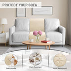 Recliner Sofa Covers 100% Waterproof Velvet L Shape Recliner Couch Covers for Sofa Pets Washable Anti Slip 1 Additional Couch Cover for Reclining Couch (Additional Seat, Beige)