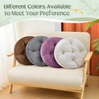 Floor Pillow Set of 2, Memory Foam Meditation Cushion, Floor Cushions for Adults Sitting, Large Round Seat Cushions for Yoga, Living Room, 20x20 Inch (Round | Off-White)