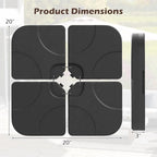 Tangkula Umbrella Base Set of 4, Cantilever Offset Umbrella Stand with HDPE Frame, Water & Sand Filled Refillable Base, Easy-Fill Spouts for Patio, Poolside (Black)