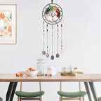 Crystal Tree of Life Dream Catchers with Stone Pendant Colorful Dream Catcher Wall Decor Handmade Dreamcatcher Wall Hanging Ornament for Bedroom Living Room Home Decor