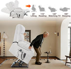 Oversized Recliner Electric Lift Chair, Power Lift Recliner for Big and Tall, 180° Lay-Flat and Assisted Standing, Extra Large Sofa with 8-Point Massage & Heating, Medium-Soft, Beige