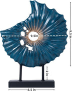 Unique Round Coin Sculpture Decorative Objects for Shelf Home Decor Accents, Modern Abstract Tabletop Decor Items for Living Room Fireplace Mantel, Above Cabinet (Blue L)