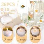 3 Inch Vanilla Sugar Scented Floating Candles,36 Pack White Floating Disc Candles, 8-10 Hour Long Burning for Wedding Centerpieces, Home Spa, Holiday Party & Pool Decor,Outdoor Dinners