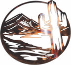 Arizona Cactus Circle Metal Wall Art - Copper - 14" x 13 3/4"