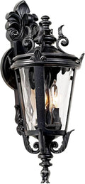 John Timberland Casa Marseille European Outdoor Wall Light Fixture Textured Black French 21 3/4" Clear Hammered Glass for Exterior House Porch Patio Outside Deck Garage Front Door Garden Home