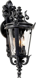 John Timberland Casa Marseille European Outdoor Wall Light Fixture Textured Black French 21 3/4" Clear Hammered Glass for Exterior House Porch Patio Outside Deck Garage Front Door Garden Home