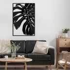 SIGNLEADER Metal Wall Art Decor Monstera Leaf Minimalist Modern Abstract Wall Sculpture Hangings Home Decoration for Living Room, Bedroom, Bathroom, Kitchen, Outdoor - 24" Black