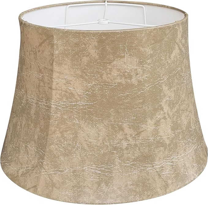 TOOTOO STAR Drum Large Lamp shades 12" Top x 16" Bottom x 11" High, Seaside Village Leather Lamp Shade (Spider Fitter) for Table Lamps Floor Lamps Hand Crafted, Easy Assembly Required