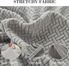 Sofa Covers Couch Covers for Sofa Pet Friendly Couch Cushion Covers Universal Sofa Covers Washable Stretch Slipcovers for Sectional Sofa (Texture Light Gray,Large Single Seat Cover)