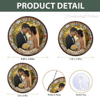 LOVELYPOD Custom Photo Stained Glass Suncatcher Couple Portrait Window Hanging, Valentine Gift Him Her Boyfriend Girlfriend, for Husband Wife, Christmas Ornament for Family