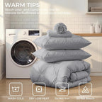 Sasttie Twin XL Comforter Set, 5-Piece Bed in a Bag, Pintuck Bedding Sets for All Season, Includes Comforter, Flat Sheet, Fitted Sheet, Pillowcase and Pillowsham, Light Grey