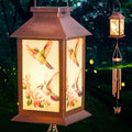 Single Palace Lantern, Wind Chime Hummingbird, Decorative Mobiles Gifts, Solar Hummingbird Wind Chimes, Gifts for Mom, Women, Grandma, Garden Courtyard Lawn Decor, Gift for Christmas and New Year