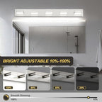 OKELI 5 Lights Bathroom Vanity Light Fixtures Brushed Nickel LED Dimmable Vanity Light Over Mirror Modern Wall Mounted Lighting Fixture, 350° Rotatable Lamp Head 36W Cold White 6000K ETL Listed