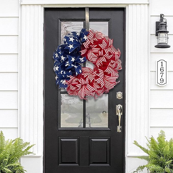 250th Anniversary Eagle Wreath, 3D Eagle Wreaths for Front Door, Red White and Blue Patriotic Wreath All-Weather Farmhouse Outdoor Holiday Decoration (A)