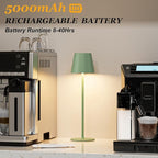 Kakanuo Cordless Table Lamp Rechargeable Green - KK 2 Pack 5000mAH Battery Operated Lamp for Dining Table, 3 Color Stepless Dimming Wireless Lamp for Counter, Outdoor Patio, Touch Control