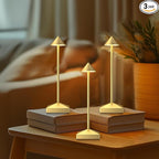 3 Pack 8.26in Gold Small Cordless Table Lamps Rechargeable, Battery Operated Mini Lamp, Small Lamp Touch Portable Table Lights, LED Night Light for Bedside/Dining/Bar/Outdoor (Gold-A)