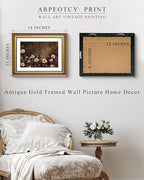 ARPEOTCY Vintage Gold Framed Wall Art Decor, 11x14 Inch Autumn Wildflower Canvas Artwork, Vintage Fall Wall Art for Living Room Bedroom, Antique Framed Picture Home Decor Aesthetic
