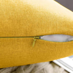 MIULEE Pack of 2 Decorative Outdoor Solid Waterproof Throw Pillow Covers polyester Garden Farmhouse Cushion Cases for Summer Patio Tent Balcony Couch Sofa 20x12 Inch Mustard Yellow