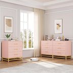 GarveeHome Wooden Dresser for Bedroom, Dressers & Chest of Drawers with 3 Drawer, Wood nightstand for Storage and Organization (Pink)