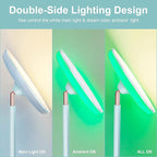 Bright Floor Lamp for Living Room, 42W LED Room Lights with Remote, 3700LM RGBW Modern Tall Standing Light, Color & Brightness Dimmable, UFO Ring Lamp,1/2/3H Timer for Bedroom,Office(Blue