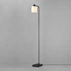 GLOBE Electric 61000144 62" Floor Lamp, Matte Black, Plastic Frosted Shade, On/Off Rotary Switch on Socket, 6-Foot Black Cord, Reading Light, Bedroom, Living Room, Home Decor