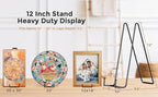 TR-LIFE 4 Pack 12 Inch Large Plate Stands/holder for Display - Metal Picture Frame Holder Stand + Easels for Platter, Book, Plaque, Photo, Table top Art