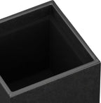 SIMPLIHOME Rockwood Cube Storage Ottoman with Tray - 17 inch Wide Upholstered Vegan Leather Square Storage Ottoman in Distressed Black, Contemporary Cube Ottoman for Living Room with Serving Tray