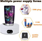 Rotating Display Stand, 360 Degree Motorized Tumbler Display Turner for Photography Products, Spinning Display Stand,Turner For Tumblers for Glitter Cups Lazy Susan 4.72" 4.4lb Load White