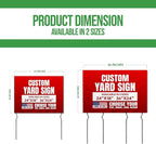 Custom Yard Signs with 2 Metal Stakes by BCB Print | Personalized Lawn Signs for Business, Events & Campaigns | Double Sided HD Outdoor Signage | Express Dispatch & Ship | Made in USA | 24×18 & 24×36