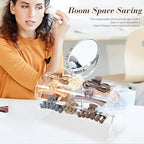 SNOWSTAR 2PCS Acrylic Claw Clip Organizer Holder,360-Degree Rotating Claw Clip Holder and Storage,Hair Clip Organizer Display Clear Stand for Women and Girls