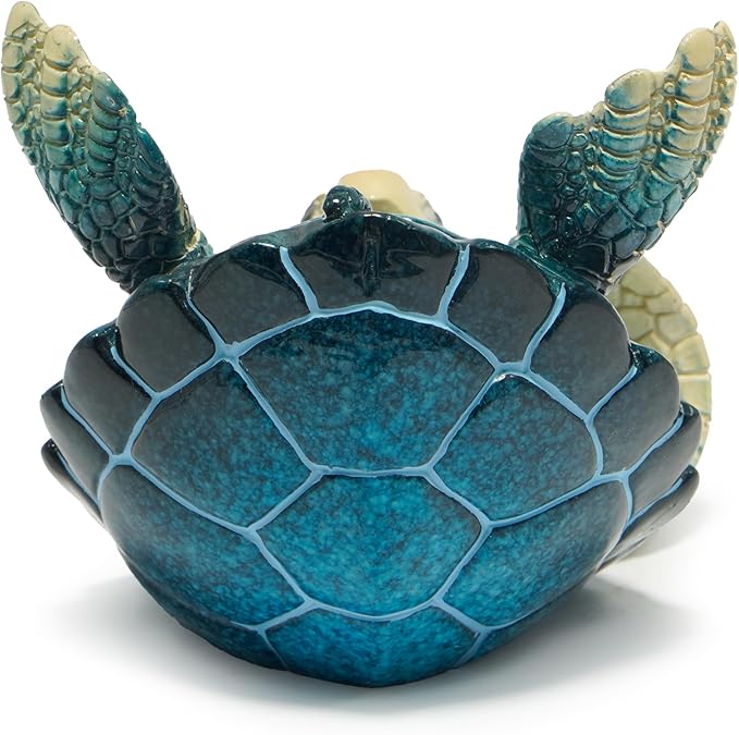 Hodao Sea Turtle Figurines Decoration Turtle Cell Phone Stand Holder for Home Office Desk Summer Ocean Style Phone Holder Decor for Beach Table Statues Gifts for Friends (Blue-Turtle)