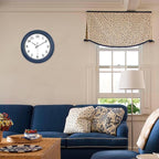 18 Inch Large Wall Clock, Battery Operated Silent Non-Ticking Indoor Outdoor Clock, Vintage Decorative Analog Metal Wall Clock for Living Room, Kitchen, Office, Patio - Blue