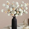 10 Pcs Fake Flowers, Artificial Mums With Long Stems, Faux Pompon Mums Floral Arrangement, 2 Mixed Colors Plastic Flowers Silk Dried Flowers Home Decor, Fall Decorations For Home Vase(No Vase)