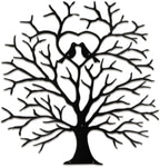 SIGNLEADER Metal Wall Art Decor Heart-Shaped Tree of Love Abstract Wall Sculpture Hangings Home Decoration for Living Room, Bedroom, Bathroom, Kitchen, Outdoor - 30" Black