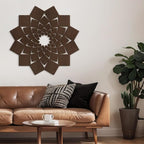 SIGNLEADER Metal Wall Art Decor Abstract Lotus Flower Minimalist Modern Abstract Wall Sculpture Hangings Home Decoration for Living Room, Bedroom, Bathroom, Kitchen, Outdoor - 18" Bronze