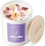 AOOVOO Lavender Scented Candles for Women - Aromatherapy Candle with Crystals Inside, 10oz Soy Candles for Home Scented, Birthday Gifts Valentines Day Candle for Women Mom