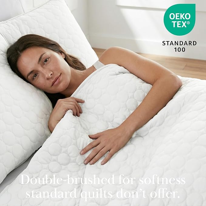 Southshore Fine Living, Inc. King Size White Quilt Bedding Set with 2 Pillow Shams, Quilted Summer Comforter, King Size, Light Weight Bedspread, California/King Quilt Coverlet, Bright White