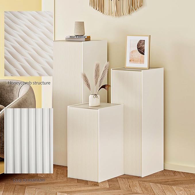 2Pcs Square Display Stand - Foldable Paper Pedestal with Square Acrylic Plate for Shoes & Handbags, Retail Store, Boutique, Home & Wedding Decor, Party Events
