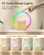 Sunrise Alarm Clock, White Noise Sound Machine, Alarm Clocks for Bedrooms with 12 Color Ambient Nightlight, White Noise Machine with 30 Soothing Sounds, Gifts for Adults, Kids, Couples, and Friends