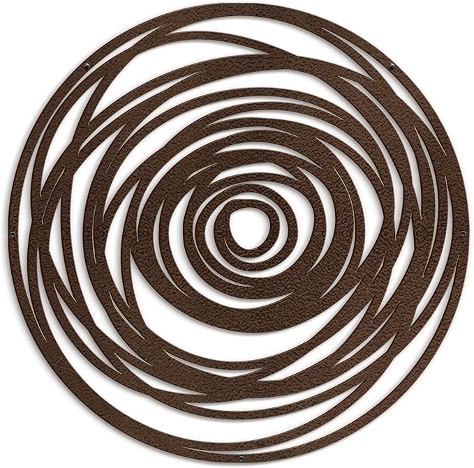 SIGNLEADER Metal Wall Art Decor Abstract Geometric Circles Minimalist Modern Abstract Wall Sculpture Hangings Home Decoration for Living Room, Bedroom, Bathroom, Kitchen, Outdoor - 24" Bronze