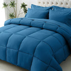 JOLLYVOGUE King Comforter Set, Ultra-Soft Bed in a Bag King Size 7 Pieces, Oeko-TEX Certified Bedding Set with Down Alternative Comforter, Sheets, Pillowcases & Shams, Teal