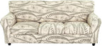 KRFOONN 4 Piece Printed Sofa Couch Cover for 3 Cushion Couches Stretch Sofa Slipcovers with 3 Separate Seat Cushion Covers Washable Furniture Protector with Elastic Bottom (Sofa, 54)