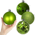Lime Green 4.0" Large Christmas Balls - Christmas Tree Decoration Ornaments Shatterproof Hanging Balls for Birthday Halloween Holiday Wedding Decorations Set of 4pcs